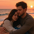 Happy couple on a beach